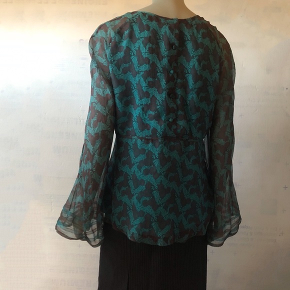 Bill Blass New York Chris Benz Flutter Top Blouse - Picture 2 of 5